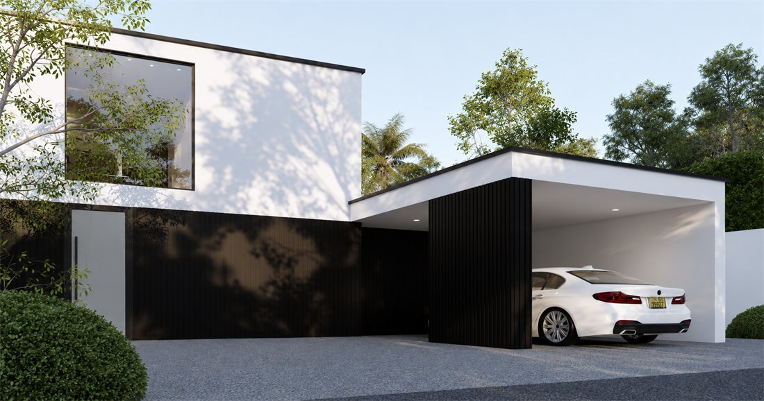 Front view of Modern Negombo Villa