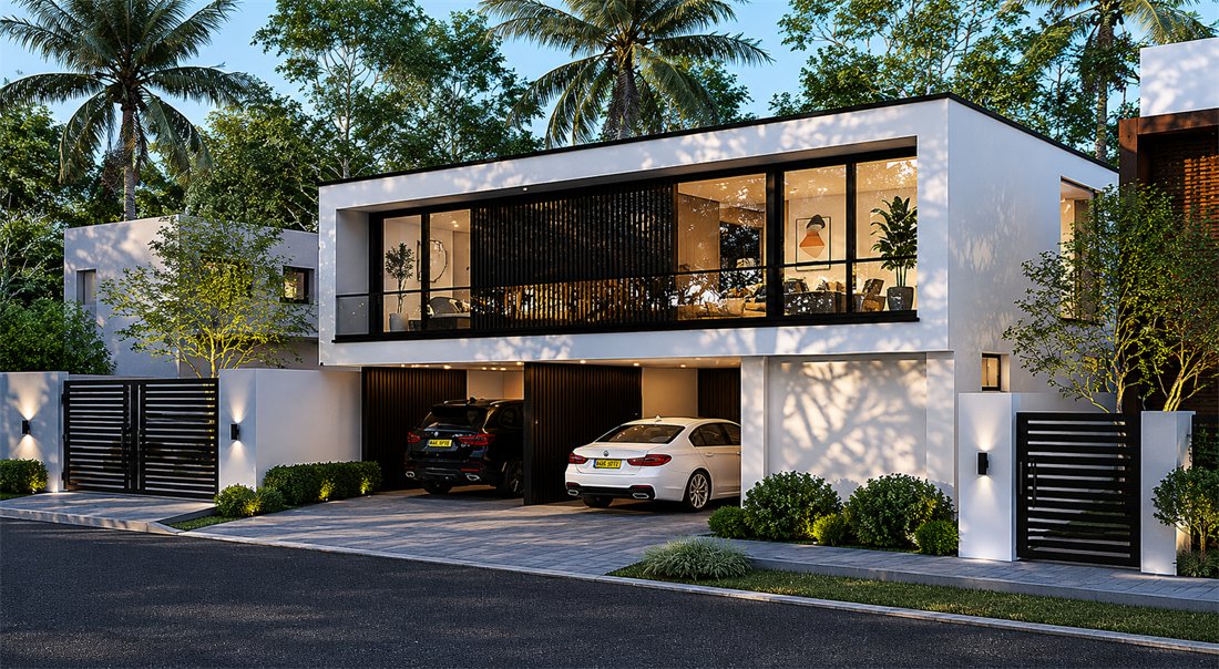 Front view of Narrow Plot Vastu Home