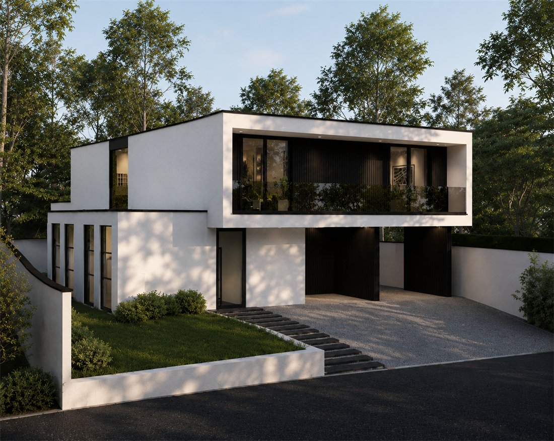 Pool terrace of Compact Suburban Pool Residence